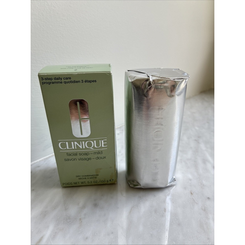 NEW Full Size Clinique Facial Bar Soap MILD Dry Combination Skin Bar 5.2 oz NIB